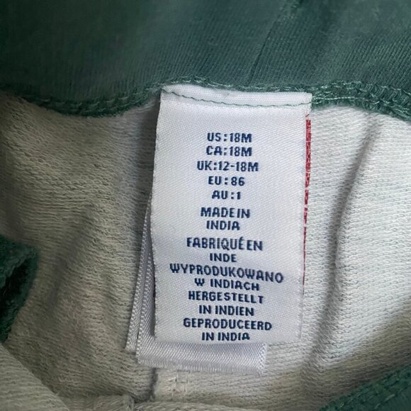 Green Striped Toddler Shorts | Size 18M | Comfy Knit Pull-On Summer Shorts - Picture 5 of 6